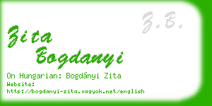 zita bogdanyi business card