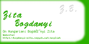 zita bogdanyi business card